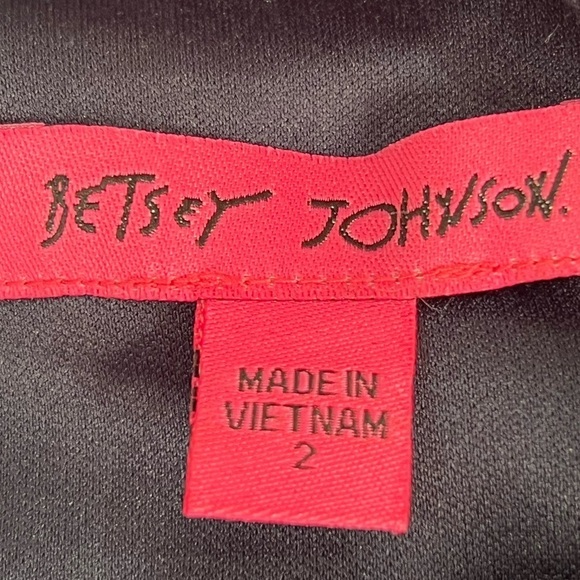 Betsey Johnson dark blue open back Long Bell Sleeve Lace overlay Dress size 2 - Picture 11 of 11